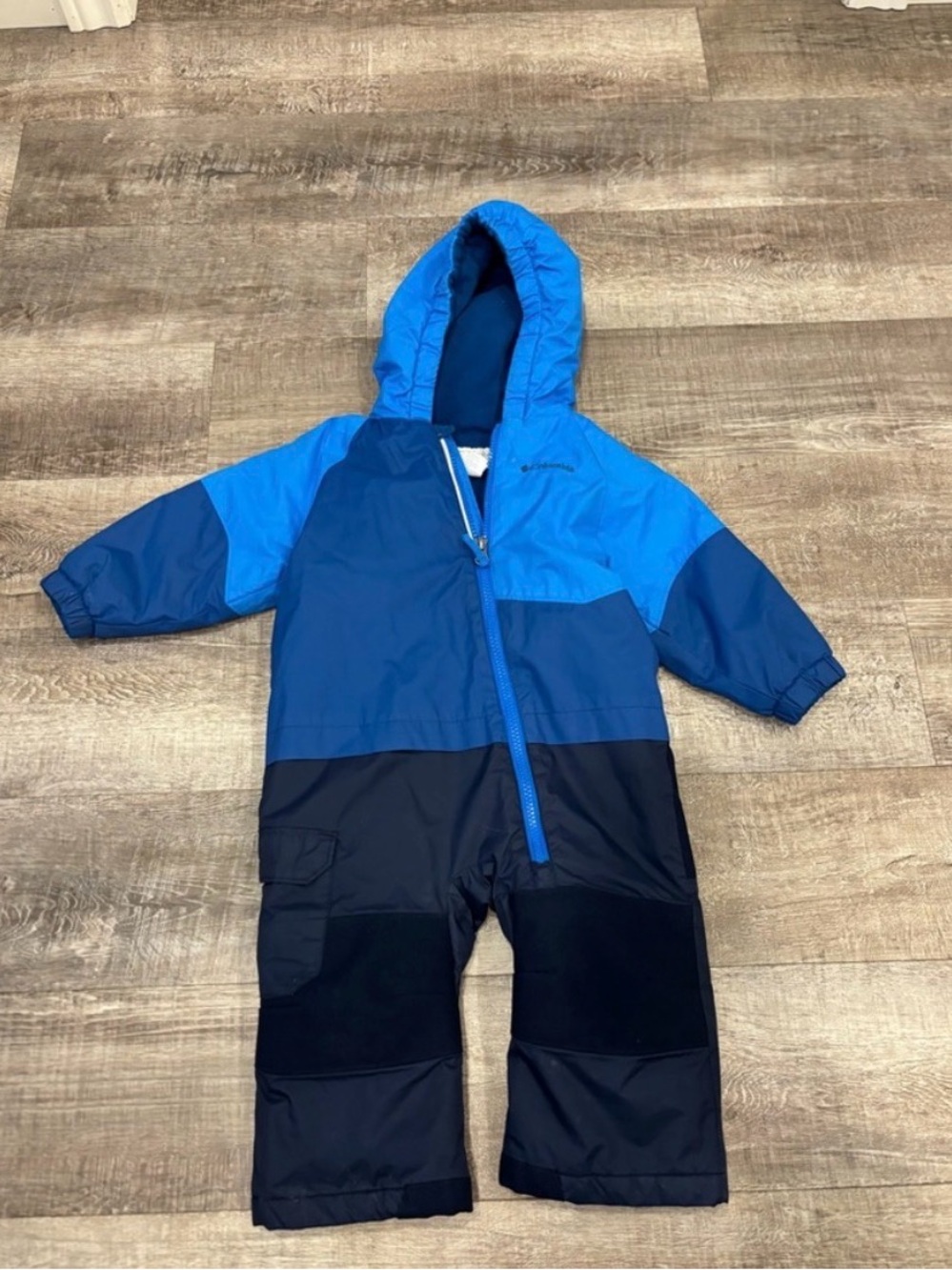 Columbia Blue & Navy Colorblock Toddler One-Piece Snowsuit